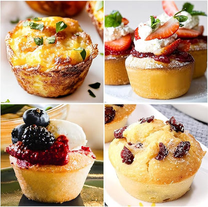 Silicone Muffin Pan, with Metal Reinforced Frame 2.8 Inch Regular Size Silicone Cupcake Pan Nonstick 12 Cups for Baking Homemade Muffins, Cupcakes, Egg Bites 2 Pack Dishwasher Safe BPA Free