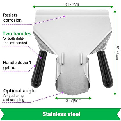 CUSINIUM Double Handle Popcorn Scoop and Dredge Bundle - Metal Popcorn Scooper - French Fry Scoop