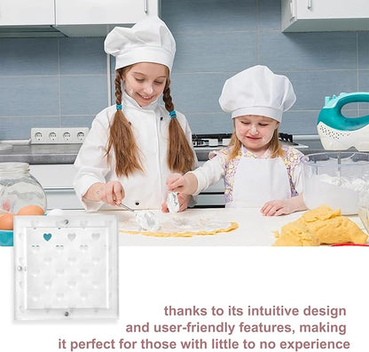 2 Packs Acrylic Cookie Stencils Partner, 3.54" & 6" Magnetic Cookie Stencil Frame Templates Holder for Royal Icing Fondant Airbrushing, Magnetic Template Frame for Cooking Decorating Baking Tool