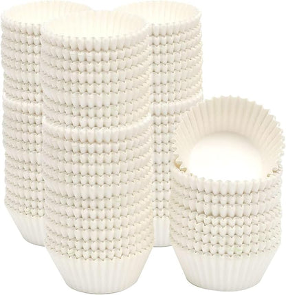 qiqee 1000pcs White Cupcake Liners Muffin Linner No Smell, Food Grade Baking Cups（Standard Size）