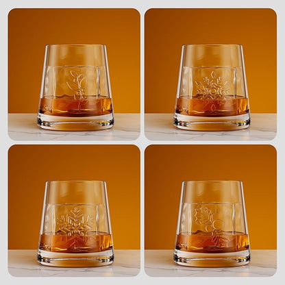 Samuelworld Clear Ice Cube Maker with Winter Design Silicone Inserts: 4 Extra Large 2 inch Clear Square Ice for Whiskey, 2025 Upgraded Crystal Ice Cube Mold - Ice Storage Bag