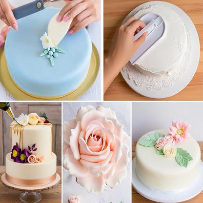 2 PCS Fondant Smoothing,Cake Decoration Icing Smoother, Paddle Fondant Polisher Finisher Sugarcraft Cups,fondant paddle,White,14.5 x 8 cm/5.7" x 3.1"