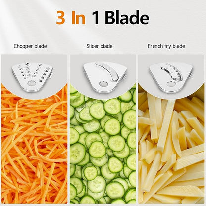 Camic 600W Food Processor, 72OZ Large Capacity Countertop Electric Vegetable Chopper with 6 Preset Programs,BPA Free, Stainless Steel Blades for Ice Crushing, Mixing, Chopping,Clicing