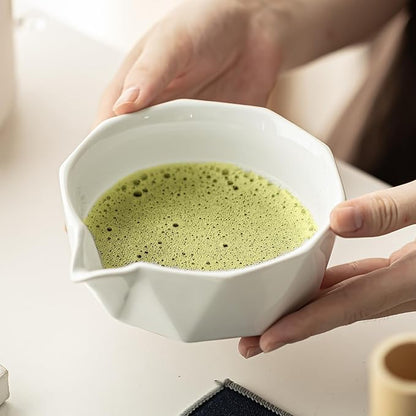7 PCS Matcha Whisk Kit with Bowl & Scoop, Bamboo Whisk and Sifter, Traditional Japanese Tea Set for Matcha Lovers – Complete Matcha Gift Kit (White)