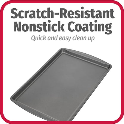 GoodCook Everday Nonstick Carbon Steel 17 x 11-Inch Baking Sheet Set, 2 Pack – Medium Sized Carbon Steel Cooking Pans, Bakeware Set, Cookie Sheets for Baking, Oven Pan Set