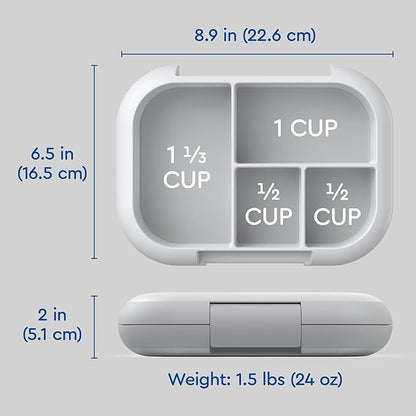 Bentgo Chill Kids Leak-Proof Lunch Box - 4-Compartment Bento Box with Built-In Ice Pack, 3.3 Cup Capacity, PFAS & BPA-Free, Microwave & Dishwasher Safe, Ideal Size for Ages 3 to 7 (Gray)