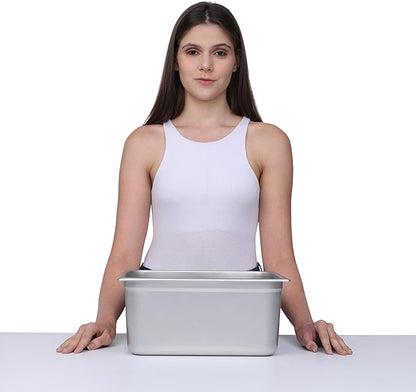 BIRDROCK HOME Stainless Steel Steam Table Pan - Hotel, Restaurant & Catering Supplies - 24 Gauge Steel, 9.9 qt Capacity - Meal Prep, Cooking, & Food Storage Container - 6" Depth, 1/2-Size (6 Pack)