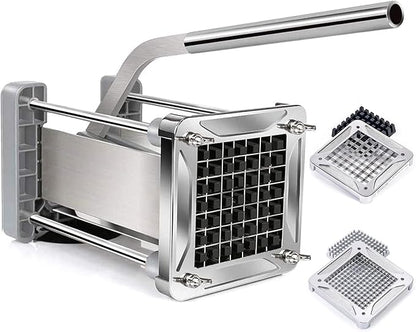 French Fry Cutter, Sopito Professional Potato Cutter Stainless Steel with 1/2-Inch and 1/4-Inch Blade Great for Potatoes Carrots Cucumbers