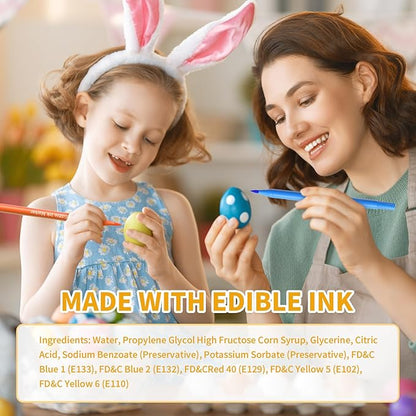 Jewem Edible Markers for Cookie Decorating,10Pcs Ultra Fine Tip(0.5mm) Food Coloring Pens, Upgrade Double Side Food Grade Pens for Decorating Fondant Cakes, Easter Eggs, Frosting, Macaron,Halloween and Christmas Gifts