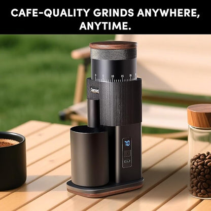 Coffee Grinder,Wirsh Portable Cordless Rechargeable Burr Coffee Grinder Geimori T38 with Conical Burrs,3600mAh Batteries,Grind Settings for Espresso,Pour Over,French Press,Camping,Travel&Home Use