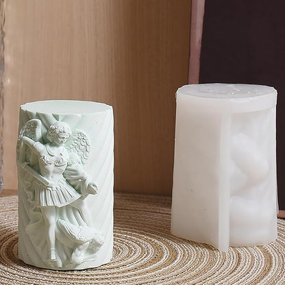 Religion Cylinder Nativity Jesus Angel Soap Resin Casting 3D Nativity Scene Candle Making Molds