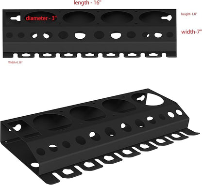 Bottle Storage Rack, Detailing Brush Organizer, Spray Bottle Storage Rack, 3/8" Air Tool Holder, for Garage and Workspace (1pc-Black)