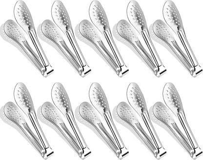 10PCS Serving Tongs, Small Kitchen Tongs,XEVOM Stainless Steel small Appetizer Tongs Mini Sugar Ice (5 Inch)