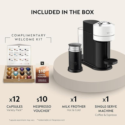 Nespresso Vertuo Next Coffee and Espresso Maker by De'Longhi with Aeroccino Milk Frother