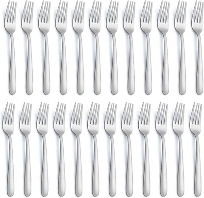 24 Pieces Dinner Forks, Forks Silverware(8 inches), Food Grade Stainless Steel Flatware Forks, Mirror Polished & Dishwasher Safe, Using for Home, Restaurant or Kitchen