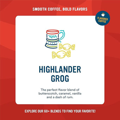 Cameron's Coffee Roasted Whole Bean Coffee, Flavored, Highlander Grog, 4 Pound