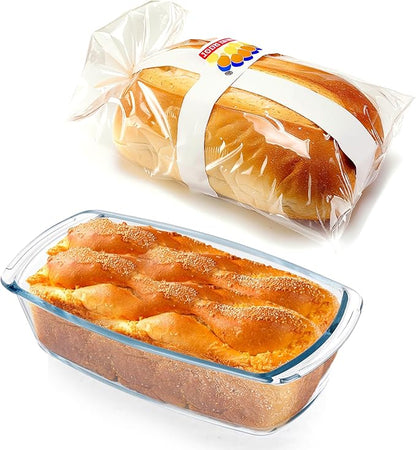 Glass Loaf Pans With Lids - 1.9 Qt for Baking Bread | Oven, Dishwasher, Fridge, Freezer & Microwave Safe | Suit for Lasagna, Meatloaf, Banana Bread - 2Pcs