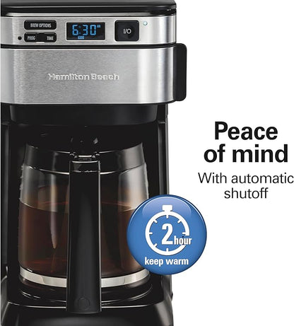Hamilton Beach 12 Cup Programmable Coffee Maker, FrontFill™ Drip Coffee Maker