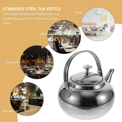 Hemoton Stainless Steel Tea Kettle with Infuser 1.2L Whistling Stove Top Kettle for Home and Camping Use