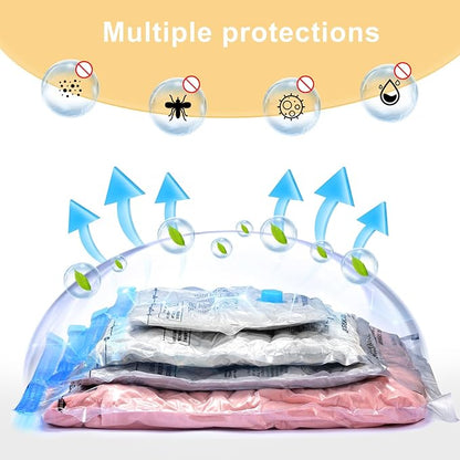 Combo 16 Pack Travel Vacuum Bags with Portable Electric Pump, Space Saver Vacuum Storage Bags for Clothing and Luggage, Travel Essentials