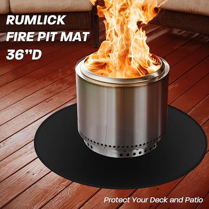 39" Fire Pit Mat for Solo Stove Bonfire, Round Fireproof Under Grill Mats for Outdoor Grill, Portable Camping Stove Mat for Solo Stove Accessories