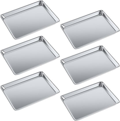 Pack of 6 | 13 in. x 18 in. Half Size Aluminum Bun. / Sheet Pan | Ideal for baking, roasting, cooling, prepping, or storing - a must-have in restaurants, bakeries, and busy kitchens.