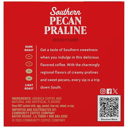 Community Coffee Southern Pecan Praline Flavored 72 Count Keurig K-Cup Coffee Pods, Medium Roast, 12 Count (Pack of 6)