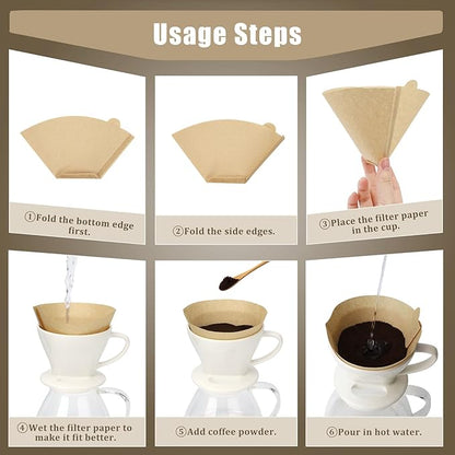 600 Count #4 Coffee Filter 8-12 cup, Disposable Cone Coffee Filters For Pour Over and Drip Coffee Maker