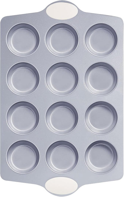 Ceramic Muffin Pan,12-Cup Nonstick Aluminized Steel Cupcake Pans, Healthy Non-Toxic Ceramic Coating Muffin Tin, 1 Pack Cup Cake Pans for Baking Cream