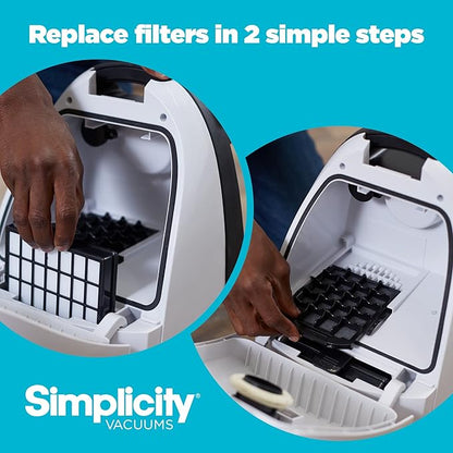Simplicity Vacuums 6-pack Vacuum Bags Type Z and Filter Set for Jill Canister Vacuum Cleaner, SZH-6 Bags and SF-I4.3 Filter Set with Certified HEPA FiltratioN