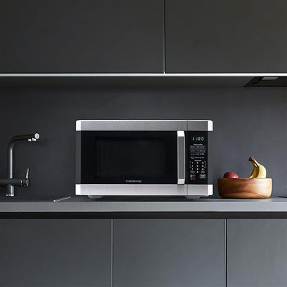 Farberware 1.6 Cu. Ft. Countertop Microwave Oven – 1100 Watts Power, Smart Sensor Auto Cook Settings, Defrost, Easy Clean and Child Safety Lock - Stainless