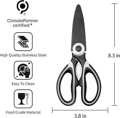 Kitchen Scissors All Purpose 3 Pack - Heavy Duty Stainless Steel Cooking Shears for Cutting Meat, Food, Fish, Poultry Multipurpose Sharp Sissors for Dishwasher Safe