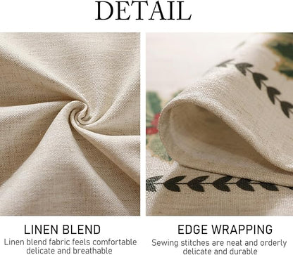 ISAENNE Designer Christmas Linen Extra Long Rectangle Tablecloth,Light Beige Western Table Cloth,Wrinkle Resistant Decor Tablecloths for Dining Thanksgiving Kitchen Christmas,63"*110"-Carol G