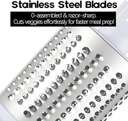 Cheese Grater Hand Crank, Rotary Vegetable Shredder with Handle and Strong Suction base, 3 in 1 Kitchen Speed Spin Veggie Slicer Nut Grinder for Pizza Top, Hash brown, Salad and More (Black)