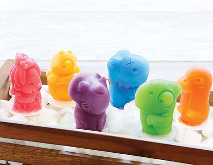 Zoku Dino Pop Molds, 6 Different Easy-release Silicone Popsicle Molds in One Tray, Unique and Fun Prehistoric Designs, BPA-free