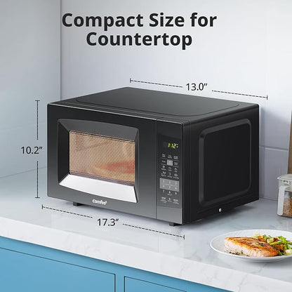 COMFEE EM720CPL-PMB Countertop Microwave Oven with Sound On/Off, ECO Mode and Easy One-Touch Buttons, 0.7 Cu Ft, Black