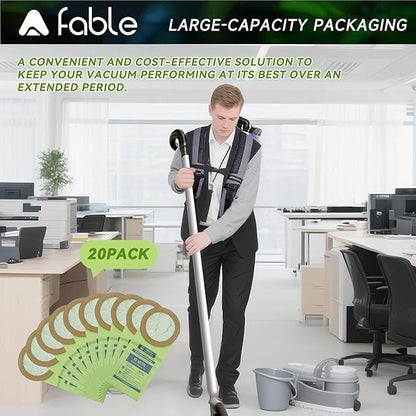 20 Pack 100331 Backpack Vacuum Bags Fit for ProTeam 10 QT Backpack Vacuum Cleaner，Replace #100331 Open Cirular Collar