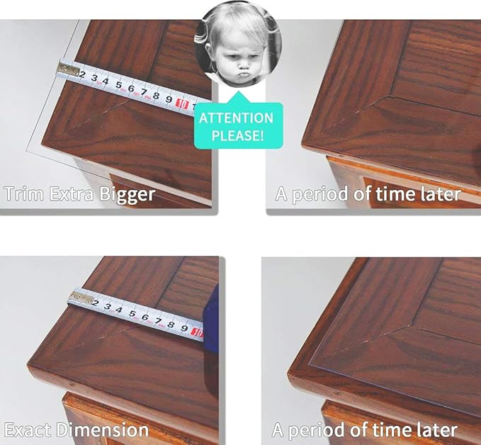 NECAUX Custom Multisize 1.5mm Thick Frosted PVC Table Cover Protector - 16 x 48 Inch Rectangular Plastic Table Cover Desk Pad Mat for Office & Computer Desk/Sofa Table/Media Stand