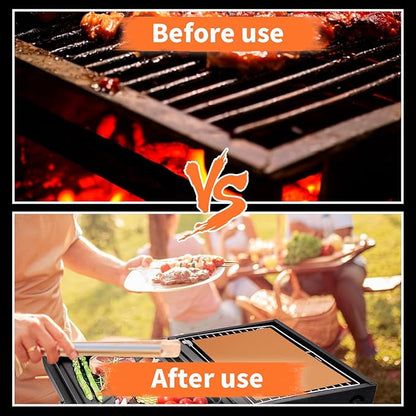 WIBIMEN Grill Mats for Outdoor Grill, Copper 7pcs Grill Mat, 100% Non-Stick PFOA Free 15.75 x 13, Heavy Duty, Reusable and Easy to Clean - Gas Charcoal & Electric BBQ