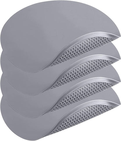 4 Pack 12 Inch Multi-Purpose Silicone Mat, As Drying Mat, Microwave Mat, Trivet, Pot Holder, Placemat, Utensils Rest, Pad for Hot Pans Plates Dishes Kitchen Countertop, Heat Resistant Mat, Light Gray