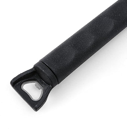 Kingsford Grill Cleaning Brush and Scraper with Nylon Bristles, Bottle Opener, and Rubber Handle - Heavy Duty BBQ Grill Scrubber for Outdoor Grill Cleaner, Barbecue Brush, 17 Inch
