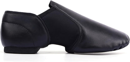Linodes Unisex 006 PU Leather Upper Slip-on Jazz Shoe for Women and Men's Dance Shoes