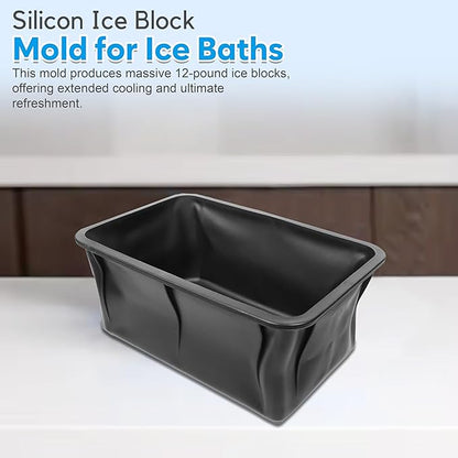 2 x 12 Lbs XXL Ice Molds | Silicon Ice Block Mold for Ice Baths | Cold Plunge Ice Molds | 12 Lb XXL Ice Block Mold | 11" x 7" x 5" Largest Ice Mold Available (2)