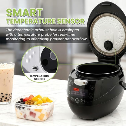 6L Boba Maker Machine, Automatic Commercial Boba Cooker with Even Heat Distribution, Intelligent Tapioca Cooker, for Milk Tea Stores Restaurants Dessert Stores Lounge Bars
