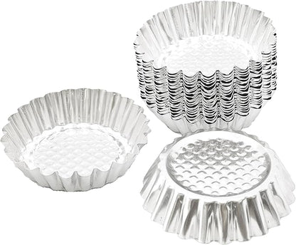 pson 20Pcs 3.75 Inch Egg Tart Molds, Non-Stick Aluminum Mini Tart Pans for Baking Tarts, Pies, Cupcakes, Muffins, Pudding, and Desserts