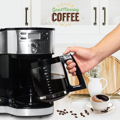 12-Cup Replacement Glass Carafe Pot Compatible with Hamilton Coffee Maker Models 46310, 49976, 49966, 49350, 49957, 49954, 49933, 49980A, 49980Z, 49983, 49618, 46300, 49950