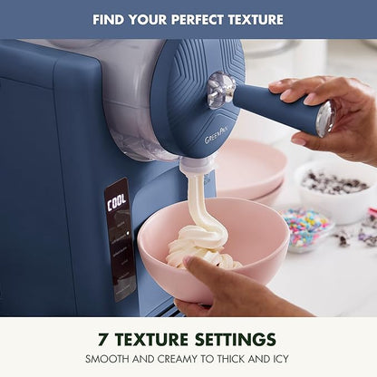 GreenPan Frost Ice Cream Machine & Frozen Drink Maker, Soft Serve, Slushie, Sorbet, Milkshakes & Cocktails, No Freezer Needed, 15-in-1, 7 Textures, Quiet & Rapid, Easy Clean, Family Size, Berry Blue