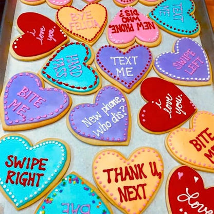 Heart Cookie Cutters Set 6Pcs, Stainless Steel Sturdy Metal Fondant Cookie Cutters Biscuit Mold Kitchen Accessories Tool, Valentine's Day Holiday Birthday Family Party
