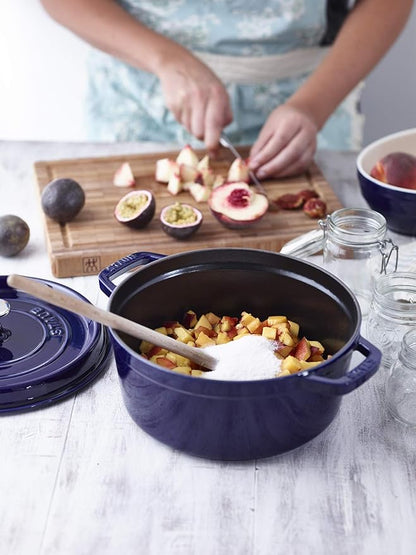 Staub Cast Iron 4-qt Round Cocotte - Dark Blue, Made in France