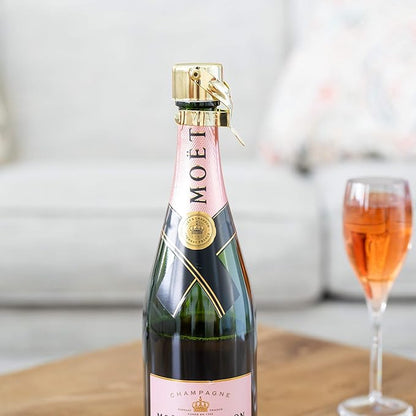 Champagne Stoppers by Kloveo - Patented Seal - Made in Italy - Professional Grade WAF Champagne Bottle Stopper - Prosecco, Cava, and Sparkling Wine Stopper - Gold